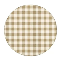 Covington Home Martinique Gingham Plaid 7'10" X Indoor Outdoor Round Area Rug