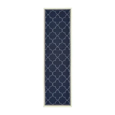 Covington Home Martinique Scallop Trellis 2'3"X7'6" Indoor Outdoor Rectangular Runner