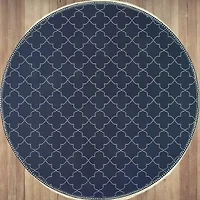 Covington Home Martinique Scallop Trellis 7'10" X 7'10" Indoor Outdoor Round Area Rug
