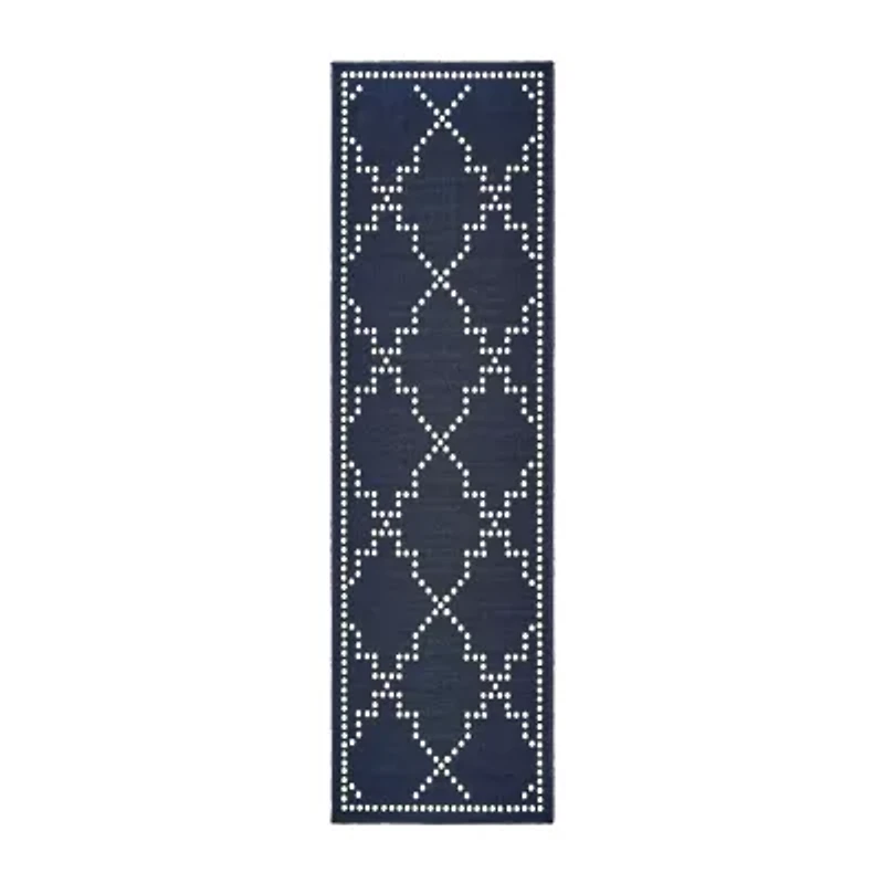 Covington Home Martinique Trellis 2'3"X7'6" Indoor Outdoor Rectangular Runner