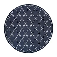 Covington Home Martinique Trellis 7'10" X 7'10" Indoor Outdoor Round Area Rug