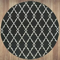Covington Home Martinique Intricate Trellis 7'10" X 7'10" Indoor Outdoor Round Area Rug
