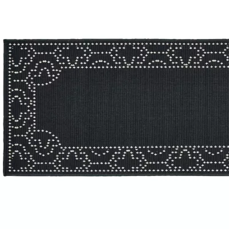 Covington Home Martinique Bordered 2'3"X7'6" Indoor Outdoor Rectangular Runner