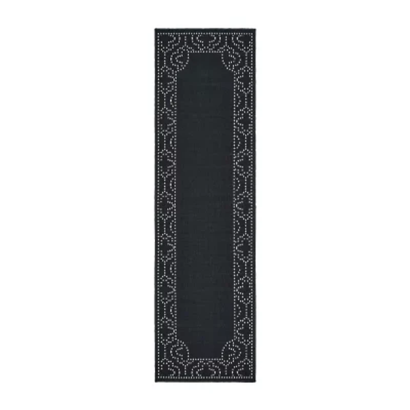 Covington Home Martinique Bordered 2'3"X7'6" Indoor Outdoor Rectangular Runner