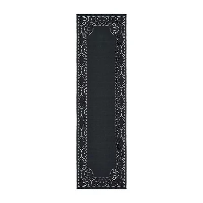 Covington Home Martinique Bordered 2'3"X7'6" Indoor Outdoor Rectangular Runner