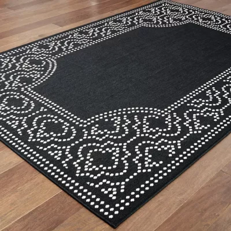 Covington Home Martinique Bordered Indoor Outdoor Rectangular Area Rug