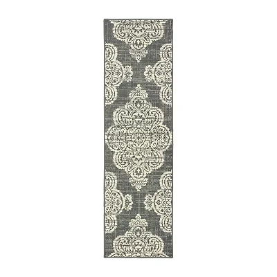 Covington Home Martinique Center 2'3"X7'6" Medallion Indoor Outdoor Rectangular Runner