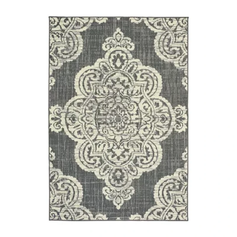 Covington Home Martinique Center Medallion Indoor Outdoor Rectangular Accent Rug