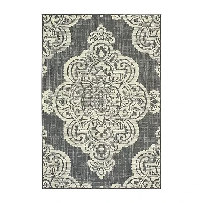 Covington Home Martinique Center Medallion Indoor Outdoor Rectangular Accent Rug
