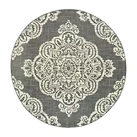 Covington Home Martinique Center Medallion 7'10" X 7'10" Indoor Outdoor Round Area Rug