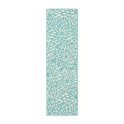 Covington Home Marquesas Blooms 2'3"X7'6" Indoor Outdoor Rectangular Runner