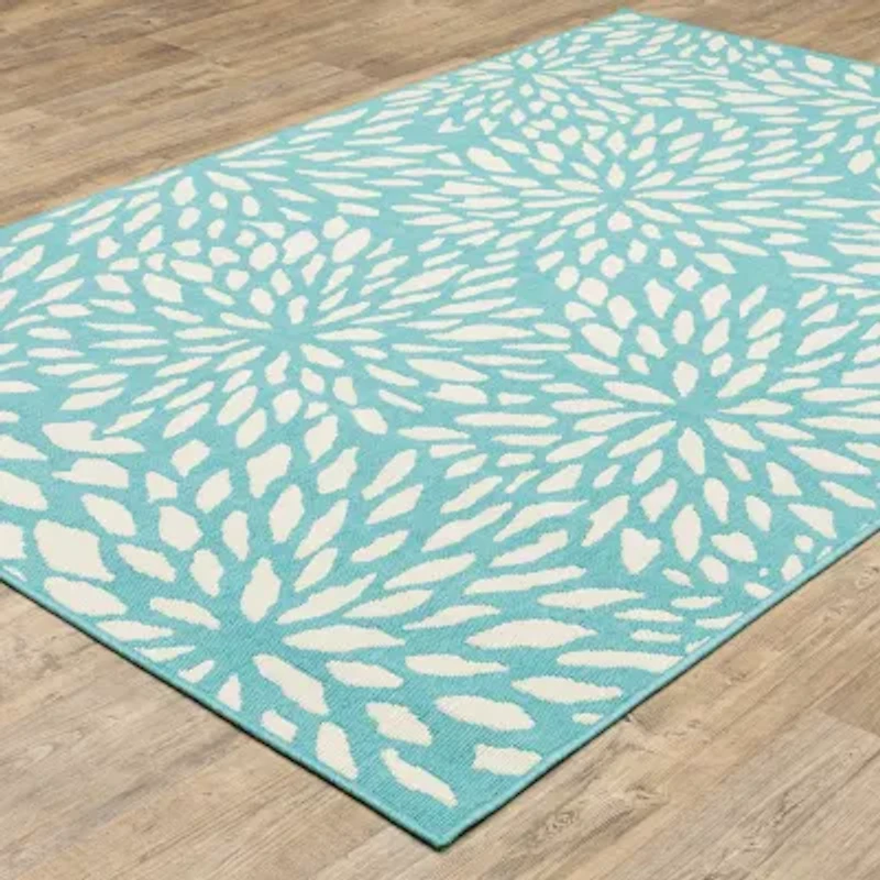 Covington Home Marquesas Blooms Indoor Outdoor Rectangular Acccent Rug