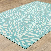 Covington Home Marquesas Blooms Indoor Outdoor Rectangular Acccent Rug