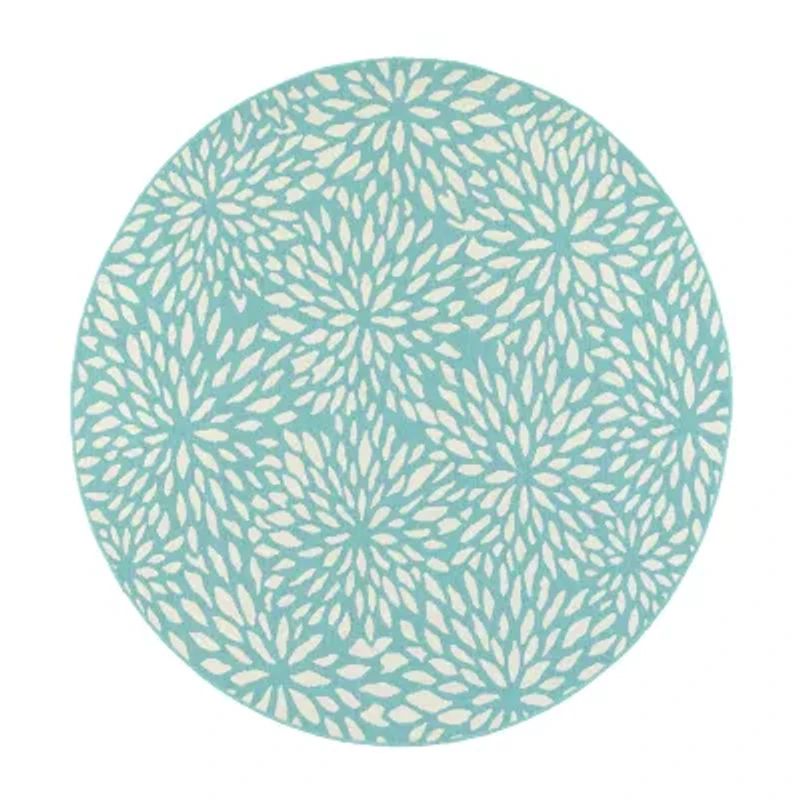 Covington Home Marquesas Blooms 7'10"X7'10" Indoor Outdoor Round Area Rug