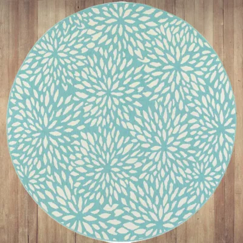 Covington Home Marquesas Blooms 7'10"X7'10" Indoor Outdoor Round Area Rug
