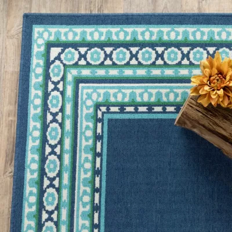 Covington Home Marquesas Border 2'3"X7'6" Indoor Outdoor Rectangular Runner