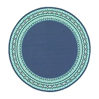 Covington Home Marquesas Border 7'10"X7'10" Indoor Outdoor Round Area Rug