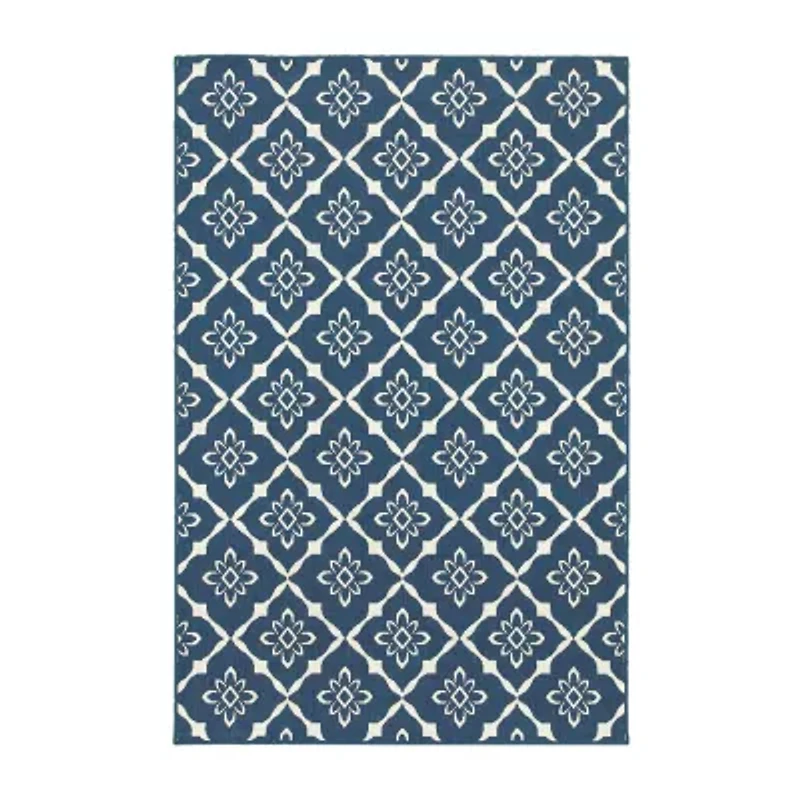 Covington Home Marquesas Floral Diamond Indoor Outdoor Rectangular Acccent Rug