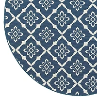 Covington Home Marquesas Floral Diamond 7'10"X7'10" Indoor Outdoor Round Area Rug