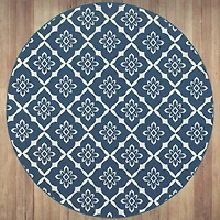 Covington Home Marquesas Floral Diamond 7'10"X7'10" Indoor Outdoor Round Area Rug