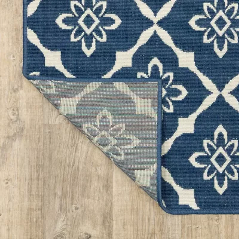 Covington Home Marquesas Floral Diamond Indoor Outdoor Rectangular Area Rug