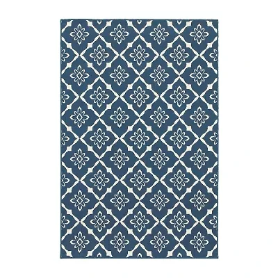 Covington Home Marquesas Floral Diamond Indoor Outdoor Rectangular Area Rug