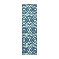 Covington Home Marquesas Diamond Ikat 2'3"X7'6" Indoor Outdoor Rectangular Runner