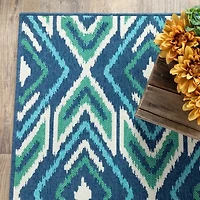 Covington Home Marquesas Diamond Ikat 2'3"X7'6" Indoor Outdoor Rectangular Runner