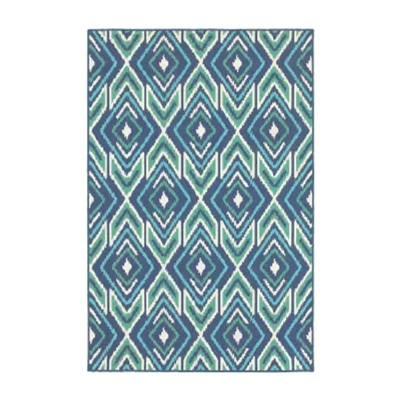 Covington Home Marquesas Diamond Ikat Indoor Outdoor Rectangular Area Rug