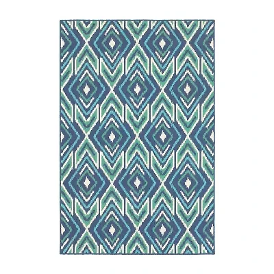 Covington Home Marquesas Diamond Ikat Indoor Outdoor Rectangular Area Rug