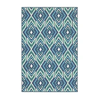 Covington Home Marquesas Diamond Ikat Indoor Outdoor Rectangular Area Rug