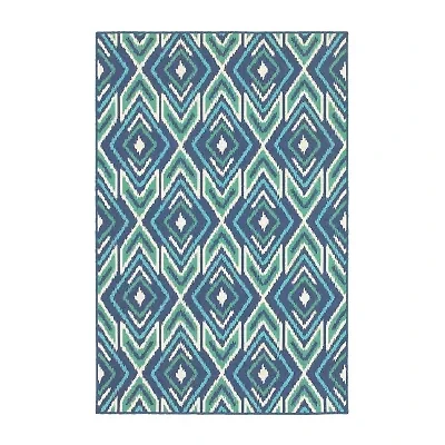 Covington Home Marquesas Diamond Ikat Indoor Outdoor Rectangular Area Rug