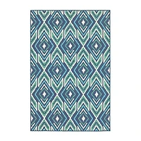 Covington Home Marquesas Diamond Ikat Indoor Outdoor Rectangular Area Rug