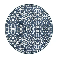 Covington Home Marquesas Intricate Trellis 7'10"X7'10" Indoor Outdoor Round Area Rug