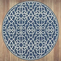 Covington Home Marquesas Intricate Trellis 7'10"X7'10" Indoor Outdoor Round Area Rug