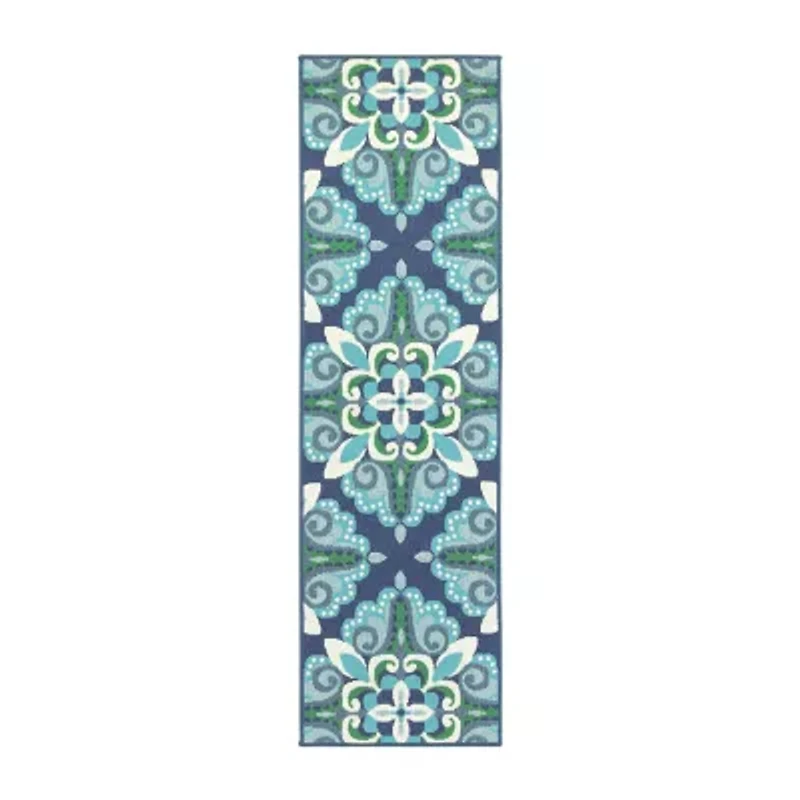 Covington Home Marquesas Medallion 2'3"X7'6" Indoor Outdoor Rectangular Runner