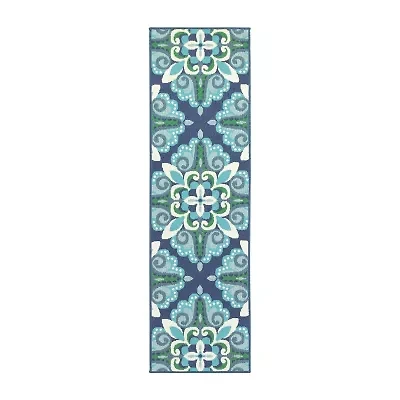 Covington Home Marquesas Medallion 2'3"X7'6" Indoor Outdoor Rectangular Runner