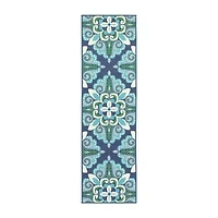 Covington Home Marquesas Medallion 2'3"X7'6" Indoor Outdoor Rectangular Runner