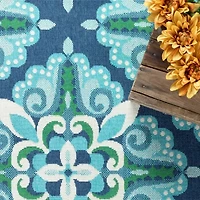 Covington Home Marquesas Medallion 7'10"X7'10" Indoor Outdoor Round Area Rug