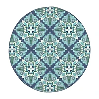 Covington Home Marquesas Medallion 7'10"X7'10" Indoor Outdoor Round Area Rug