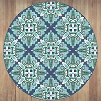 Covington Home Marquesas Medallion 7'10"X7'10" Indoor Outdoor Round Area Rug