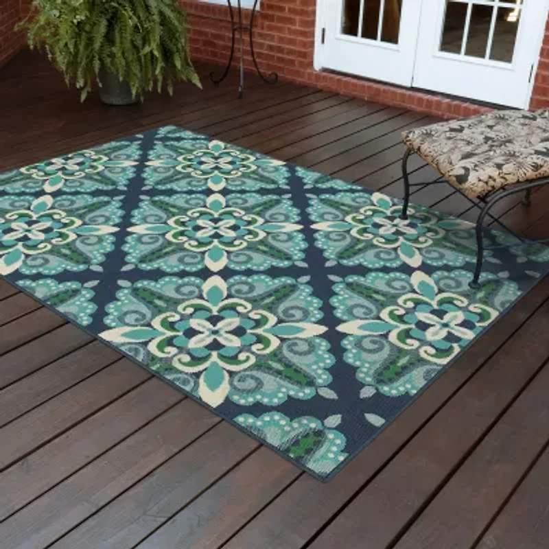 Covington Home Marquesas Medallion Indoor Outdoor Rectangular Area Rug