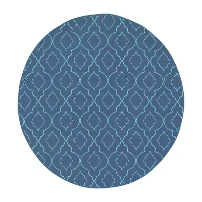 Covington Home Marquesas Morrocan Trellis 7'10"X7'10" Indoor Outdoor Round Area Rug