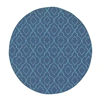 Covington Home Marquesas Morrocan Trellis 7'10"X7'10" Indoor Outdoor Round Area Rug