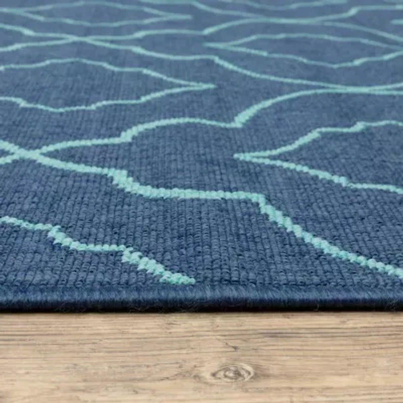 Covington Home Marquesas Morrocan Trellis 7'10"X7'10" Indoor Outdoor Round Area Rug