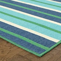 Covington Home Marquesas Multi Stripe 2'3"X7'6" Indoor Outdoor Rectangular Runner