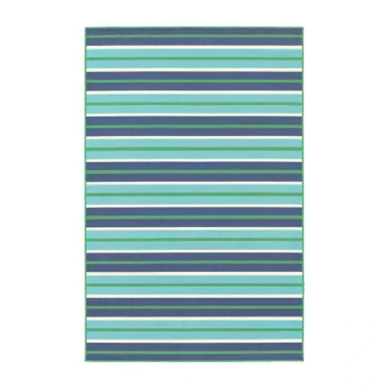Covington Home Marquesas Multi Stripe Indoor Outdoor Rectangular Accent Rug