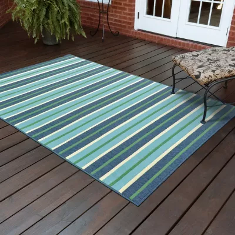 Covington Home Marquesas Multi Stripe Indoor Outdoor Rectangular Accent Rug