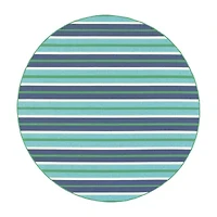 Covington Home Marquesas Multi Stripe 7'10"X7'10" Indoor Outdoor Round Area Rug