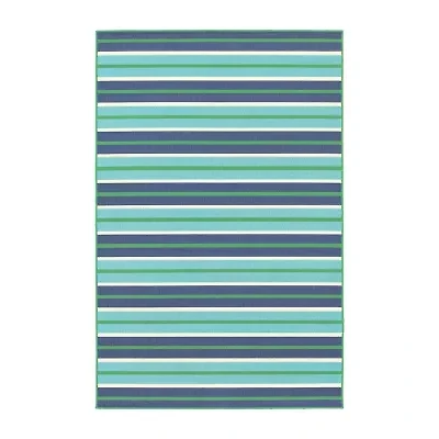 Covington Home Marquesas Multi Stripe Indoor Outdoor Rectangular Area Rug